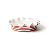 Red Stripe 9 Ruffle Pie Dish