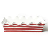 Red Stripe 14 Ruffle Casserole