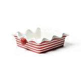 Red Stripe Square Ruffle Casserole