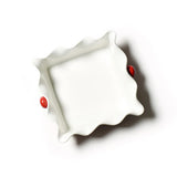 Red Stripe Square Ruffle Casserole