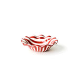 Red Stripe Ruffle Flare Small Bowl
