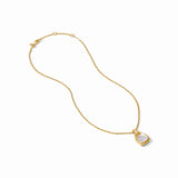 Iridescent Clear Crystal Sahara Solitaire Necklace