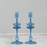 Sapphire Glass Candlestick