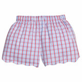Patriotic Plaid Scallop Short