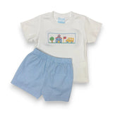 School House Blue Gingham Short Set