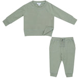 French Terry Desert Sage Solid - Raglan Sweatshirt And Jogger Set