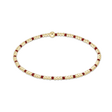 Gameday Hope Sincerity Pattern 2mm Bead Bracelet Crimson
