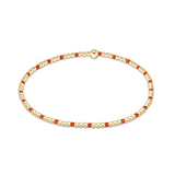 Gameday Hope Sincerity Pattern 2mm Bead Bracelet Bright Orange