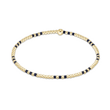Gameday Hope Joy Pattern 2mm Bead Bracelet Matte Navy