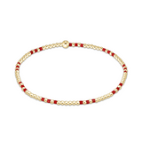 Gameday Hope Joy Pattern 2mm Bead Bracelet Bright Red