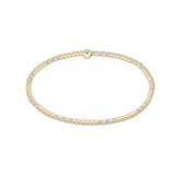 Gameday Hope Joy Pattern 2mm Bead Bracelet White