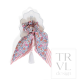 Garden Floral (With Dusty Rose Stripe) Signature Hair Accessories Bow Scrunchies Set 2