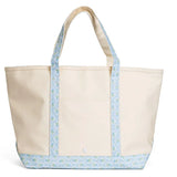 Coated Canvas With Petite Fleur Blue Trim Maxi Tote
