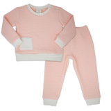 Quilted Sweatsuit Pink and White