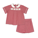 Red Gingham Noah Ribbon Short Set