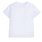 White Short Sleeve Peter Pan Shirt