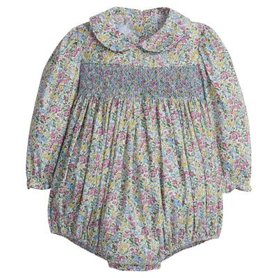 Smocked Charlotte Bubble - Green Gables Floral