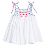 Stars Smocked Tie Shoulder Tank
