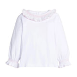 Smocked Madeline Blouse White with Light Pink