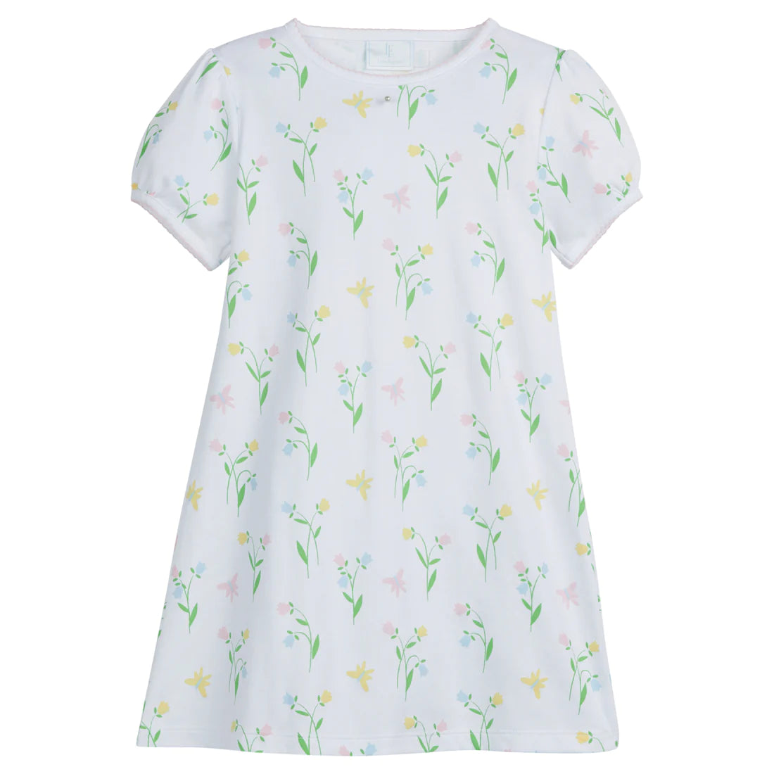 Little English Printed T-Shirt Dress - Butterfly Garden
