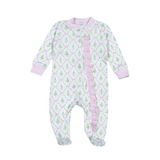 Holly Night Pima Zipper Footie