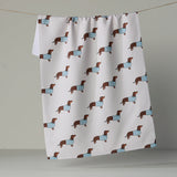 Coastal Dachshund Vanilla Tea Towel