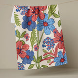 Plaid Floral Tea Towel