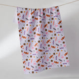Spooky Sweets Tea Towel Purple