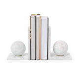 White Marblized Bookend set