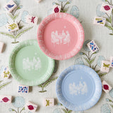 Mini Emily Hall's OK Let's Mahj Ice Blue Jasperware Dessert Paper Plate - 10 pack