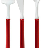 Villa Cutlery White/Red Handle