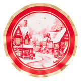 Christmas Village Wavy Salad Plate