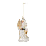 Glass Santa White Ornament
