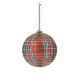 Plaid Hand Painted Ball Ornament