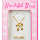Beautiful Bows and Necklace Set