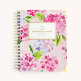 2026-2027 Blush Hydrangea Spiral Weekly Simplified Planner -
