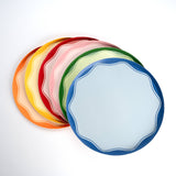 Red Color Block Dinner Paper Plates