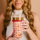 Sip Savvy Drink Sleeve-Large-Patchwork Pumpkins