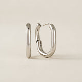 Midi Paperclip Hoop Earrings | Silver Hoops | Gold Hoops