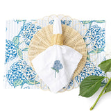Hydrangea Stem Embroidered Dinner Napkin