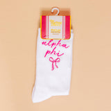 Sorority Embroidered Crew Socks