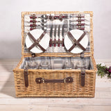 Newbury Basket Navy Blue & Burgundy Plaid Pattern