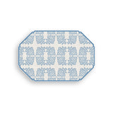 Denim Blue Block Print Vinyl Floor Mat