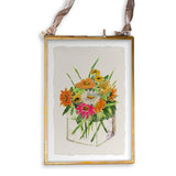 Square Vase with Flowers