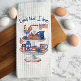 4th of July Patriotic Kitchen Towel, Red White Blue Decor