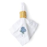 Hydrangea Stem Embroidered Dinner Napkin