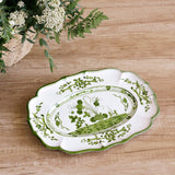 VIDA Faenza Large Oval Platter (Green and White)
