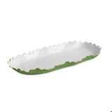 Leaf Green and White Encanto Colette Oblong Tray