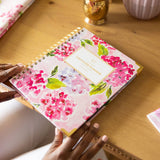 2026-2027 Blush Hydrangea Spiral Weekly Simplified Planner -