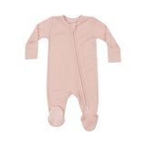 Ribbed Pale Blush - 2 Way Zipper Footie